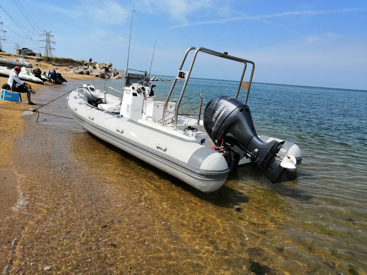 Barco con motor fueraborda Hypalon de alta calidad con motor