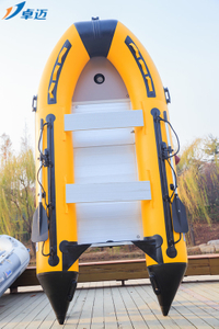 Bote de goma para pesca, barco con suelo de aluminio